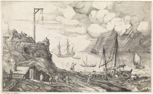 Kıyıdan önce gemiler by Adriaen van Stalbemt